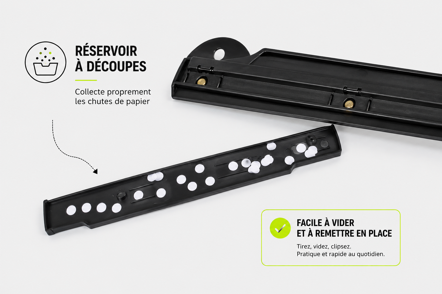 Perforatrice nomade pour classeur 3 trous - 2 en 1 perforeuse / règle