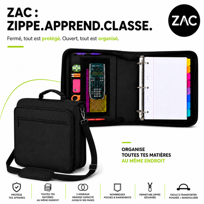 Organizer zippé ZAC – Le classeur anti-chaos scolaire tout-en-un