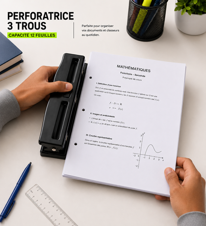 Perforatrice 3 trous ZAC – Anti-feuilles volantes