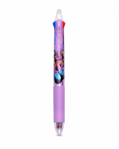 Stylo gel effaçable 3 couleurs ZAC – Street Art – Bleu, noir et rouge