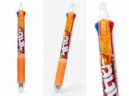 Stylo gel effaçable 3 couleurs ZAC – Street Art – Bleu, noir et rouge