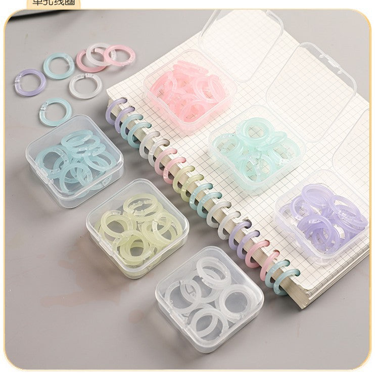 Lot de 20 anneaux de reliure ouvrables ZAC – 6 couleurs pastel