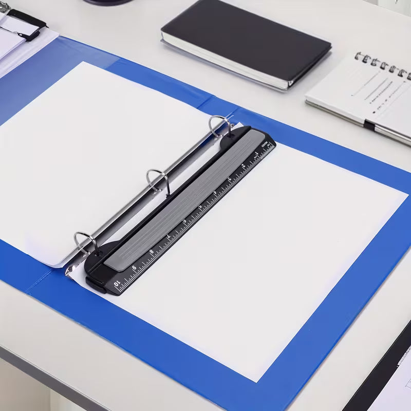 Perforatrice nomade pour classeur 3 trous - 2 en 1 perforeuse / règle