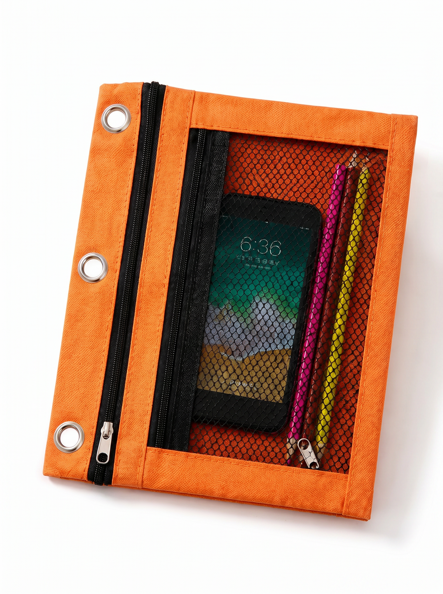 Trousse 3 anneaux ZAC – Double compartiment pour classeur zippé