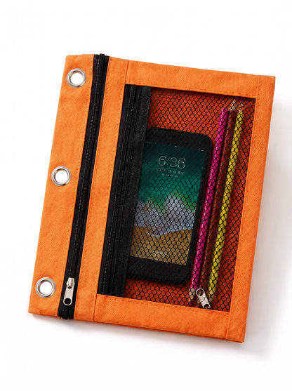 Trousse 3 anneaux ZAC – Double compartiment pour classeur zippé