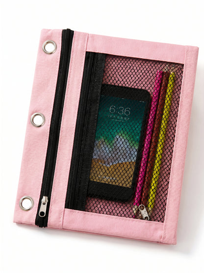 Trousse 3 anneaux ZAC – Double compartiment pour classeur zippé